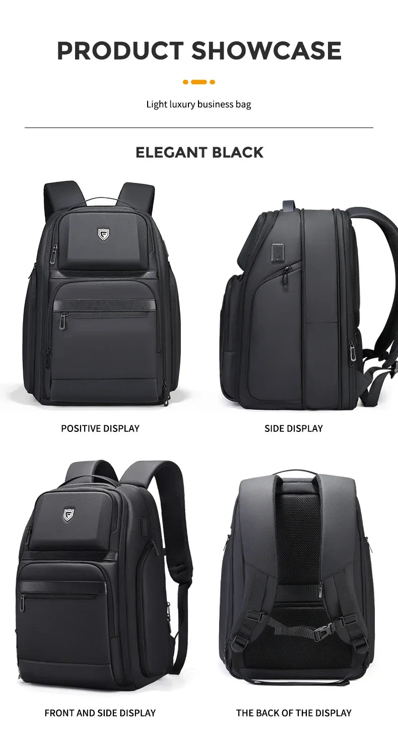 Men 36L Business Backpack USB Waterproof  Multi Pocket Backpacks Fit 17.3 Inch Laptop