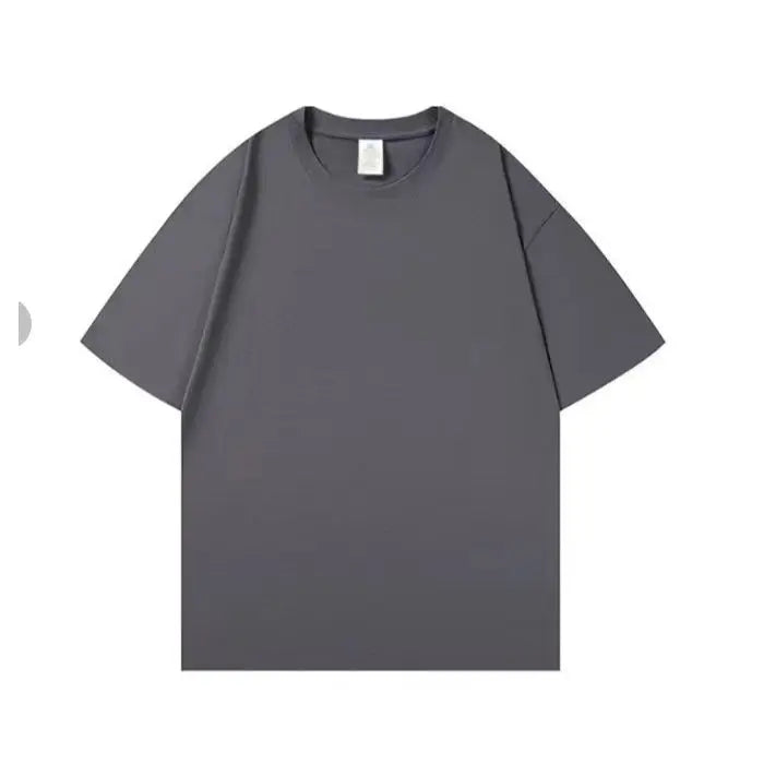 Summer 100% Cotton Oversized T shirts for Women Men Brown Casual Female Korean Streetwear Tees Unisex Basic Solid Young Cool Top