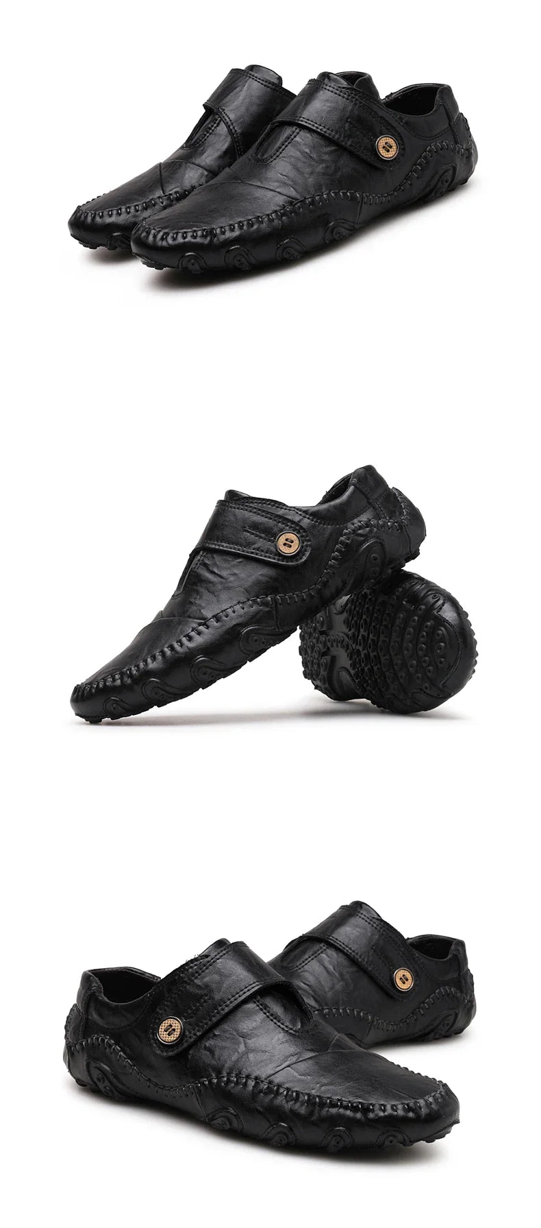 New Spring Men's handmade leather shoes, genuine leather casual shoes, breathable leather shoes, large size, walking 38-48