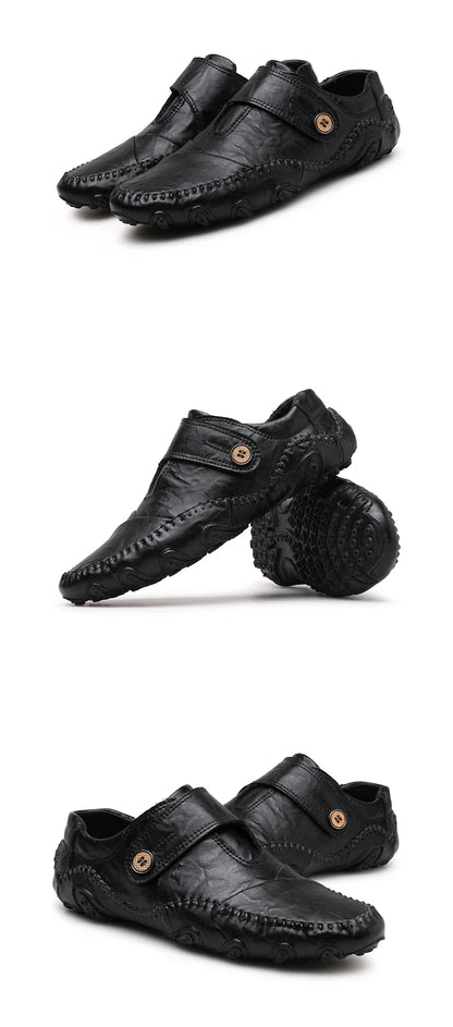 New Spring Men's handmade leather shoes, genuine leather casual shoes, breathable leather shoes, large size, walking 38-48