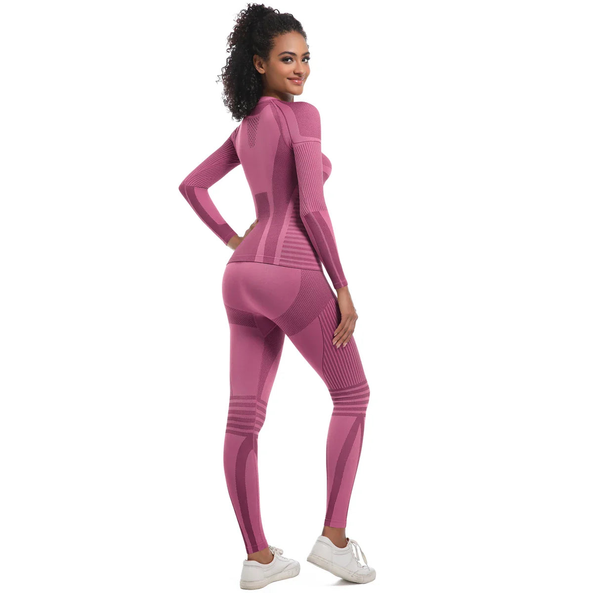 Women Skiwear Set Yoga Set Skiing Underwear Fitness Workout Thermal Gym Ski Snowboarding Running Yoga Exercise Suit Long Johns