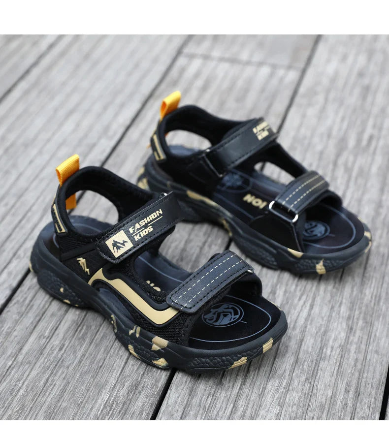 2025 Summer Boys Soft Sandals Fashion Children Shoes Autumn Light Cartoon Sandalias Flat Beach 4-12 Years Old Kids Shoes 12yrs