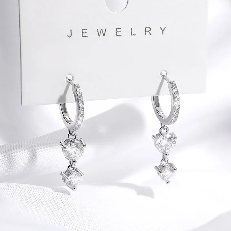 1.6cttw Moissanite Drop Earrings for Women Gold Color S925 Sterling Silver Earring Girls Luxury Gift Wholesale Jewelry
