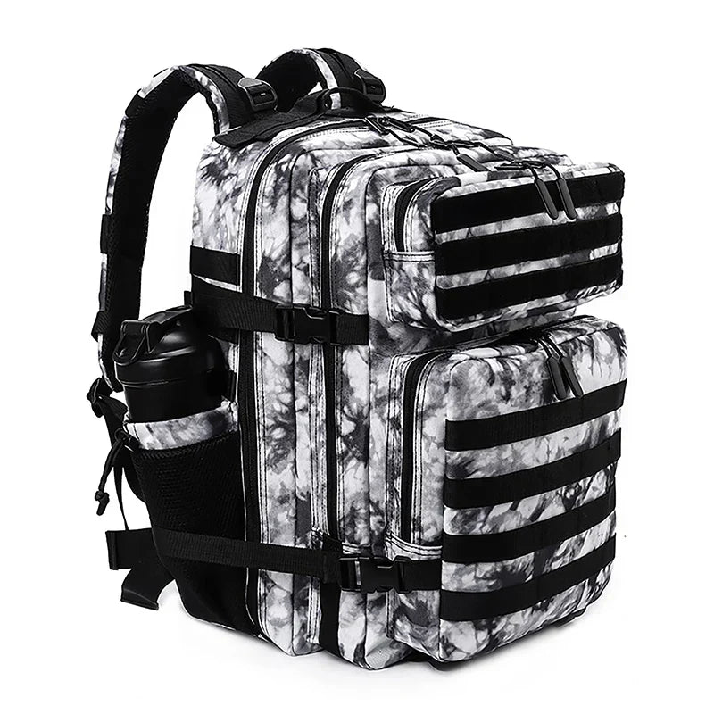 45L Tactical Backpack for Men and Women Large Athlete Gym Bag Outdoor Sports Hiking Survival Rucksack with Bottle Holder