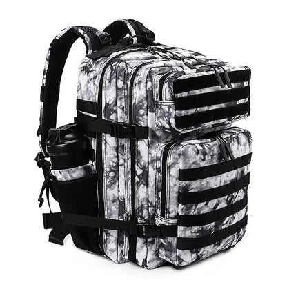 45L Tactical Backpack for Men and Women Large Athlete Gym Bag Outdoor Sports Hiking Survival Rucksack with Bottle Holder
