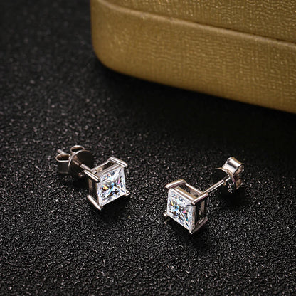 Real 1 Carat D Color Moissanite Stud Earrings For Women Top Quality 100% 925 Sterling Silver Sparkling Wedding Jewelry Hot