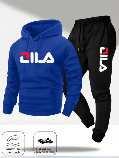 2025Spring and Autumn men's casual suit hooded sweatshirt and sweatpants 2-in-1 comfortable suit suitable for both men and women