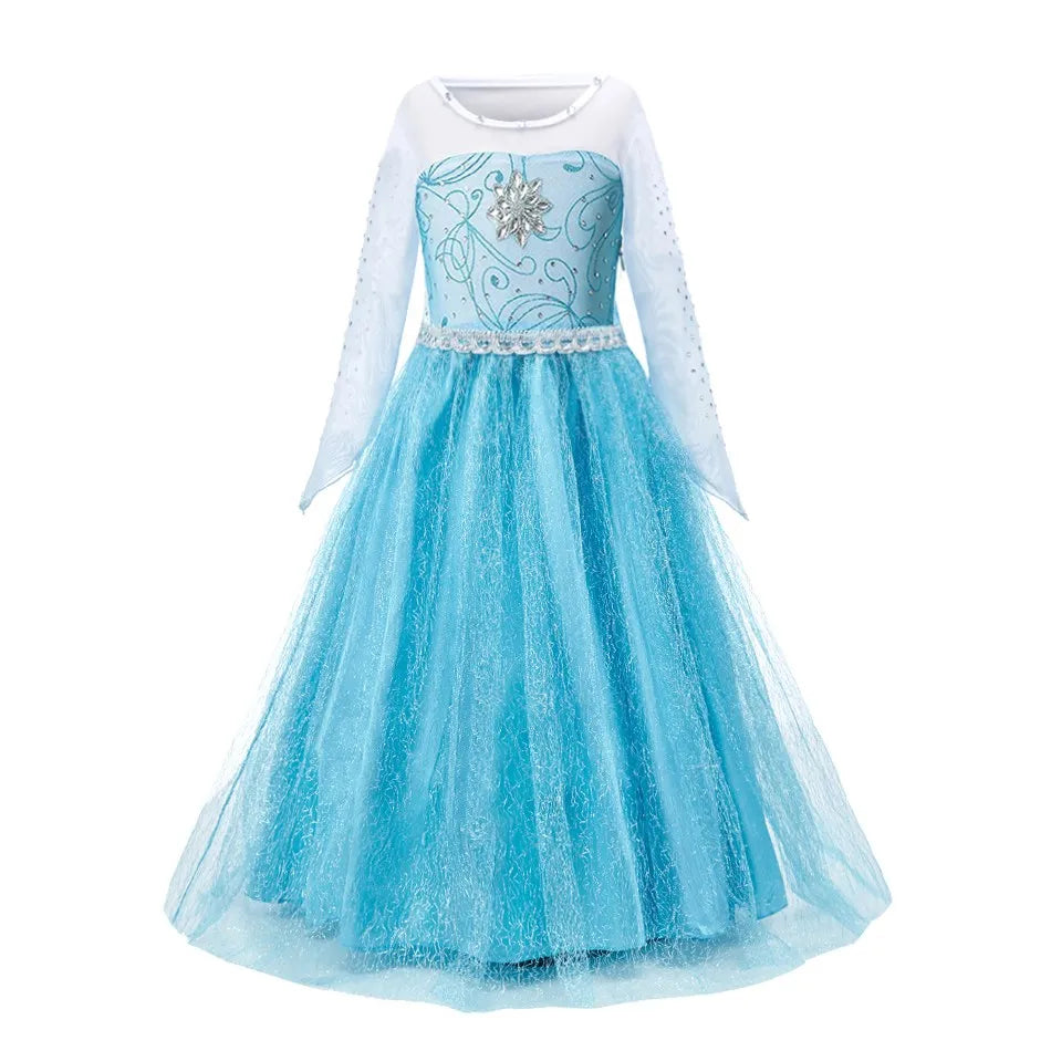 Vestido Elsa 2 Fantasia Meninas 3 5 6 8 10 Anos Infantil Halloween Cosplay Princesa Vestido Aniversário Roupa Festa