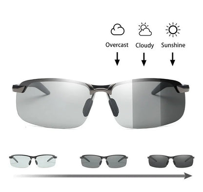 Photochromic Sunglasses Men Polarized Driving Chameleon Glasses Male Change Color Sun Glasses Day Night Vision Driver's Eyewear