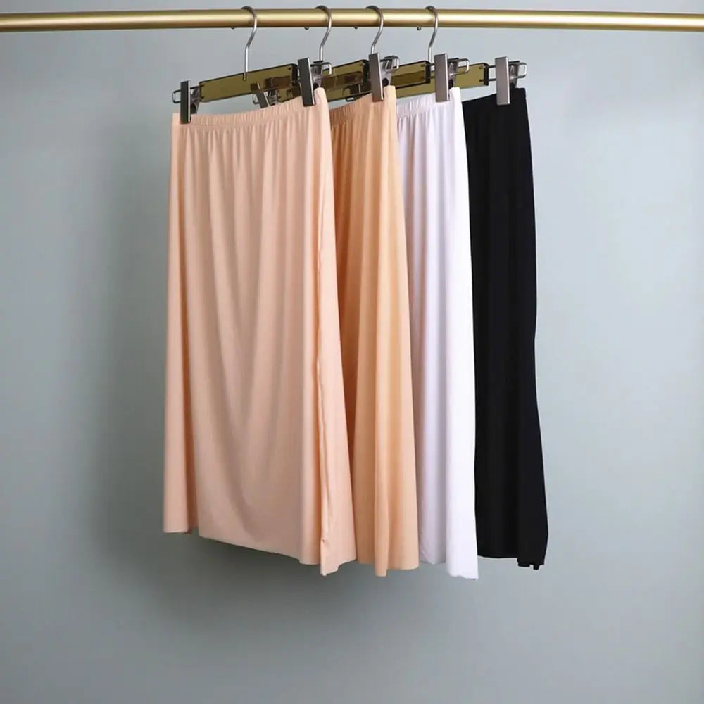 Petticoat Dress Solid Color For Women Safety Underskirt Slips Underskirt Half Slips Women Long Petticoat Ice Silk Underskirt