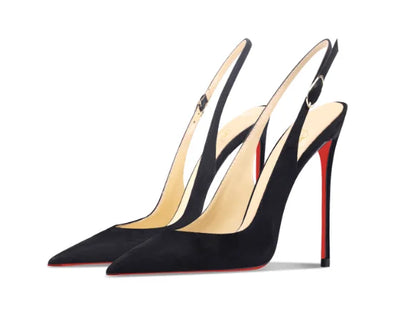 Matte black sandals, women's new style, slim heel, shallow mouth, versatile, toe cap, back strap, work high heels