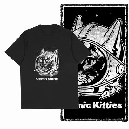COOLMIND 100% Cotton Short Sleeve Cool Cat Print Men Tshirt Casual Summer Loose Men Cat T Shirt o-neck t-shirt Men Tee Shirts