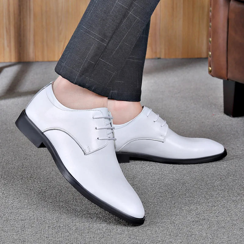 Genuine Leather Lace Up Men Business Formal Leather Shoes Men Low Cut Korean Performance Shoes Wedding Shoes Men