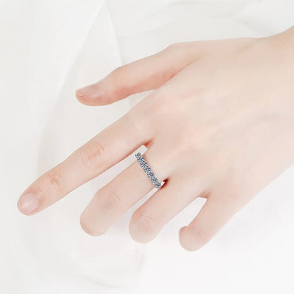 3mm Moissanite Ring for Women S925 Sterling Silver Rings with White Gold Plated Diamond Wedding Bridal Band Fine Jewelry