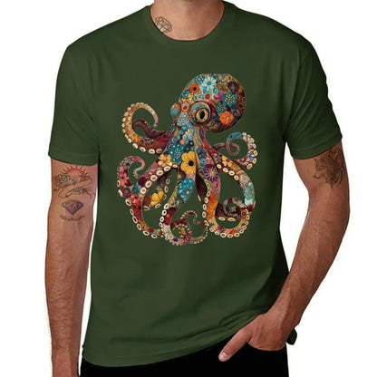 Full color octopus T-Shirt quick drying korean fashion summer tops Aesthetic clothing funny t shirts for men