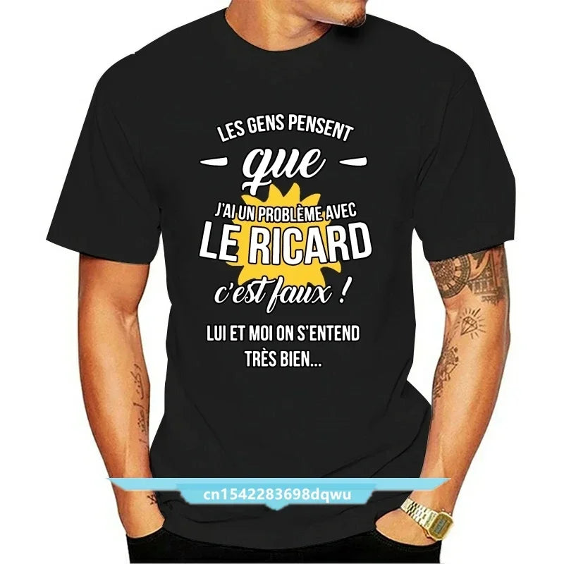Les Gens Pensent Gue J Ai Un Probleme Avec Le Ricarrdd T Shirt Design Famous Natural Custom Tshirt Euro Size Top Tee New Arrival