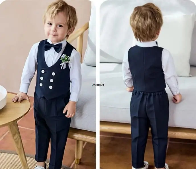 Baby Kids Photography Suit Newborn 1 Year Birthday Ceremony Costume Children'S Day Performance Suit Boys Formal Wedding Dress