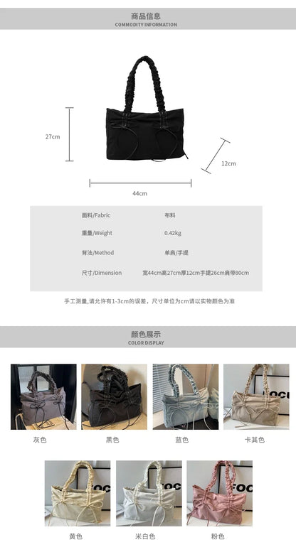 Solid Color Nylon Casual Shoulder Bags Large Capacity High Quality Versatile Crossbody Bags for Women 2025 Fashion Hot Sale