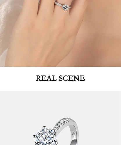 0.5-3CT Moissanite Ring For Women S925 Pure Silver Sparkling Engagement Ring Wedding High-end Jewelry