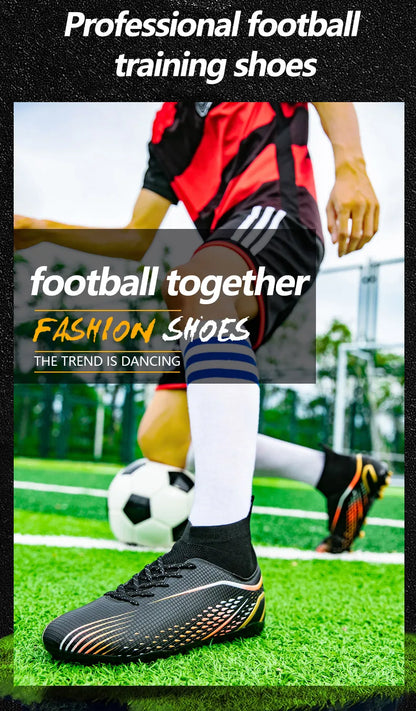 New 33-46 Large Football Boots Children Youth High Quality Football Shoes Outdoor Training Professional Competition Footwear