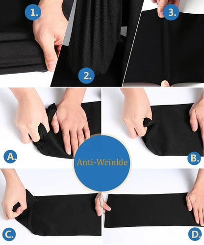 Men‘s Suit Pants Business Office Male Dress Pants Elastic Wrinkle Resistant Big Size Classic Casual Trousers Black Navy Blue