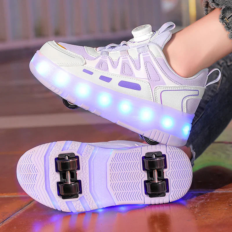 Children's And Teenage Roller Skates - Fashionable Upgraded Edition with Enhanced Stability - Detachable Dual-Use Sports Shoe