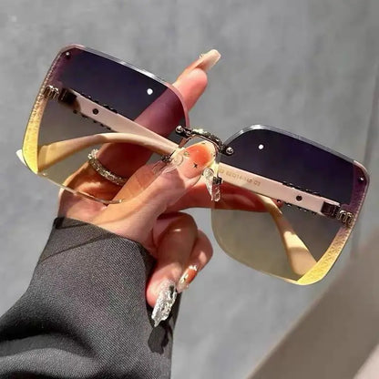 Sunglasses Women Luxury Brand Letters Anti Strong Light Vintage
