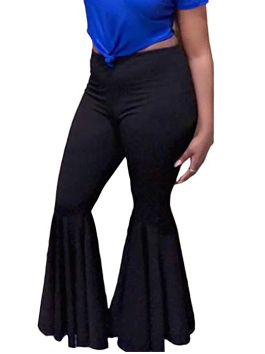 Knitted fabric solid color trousers