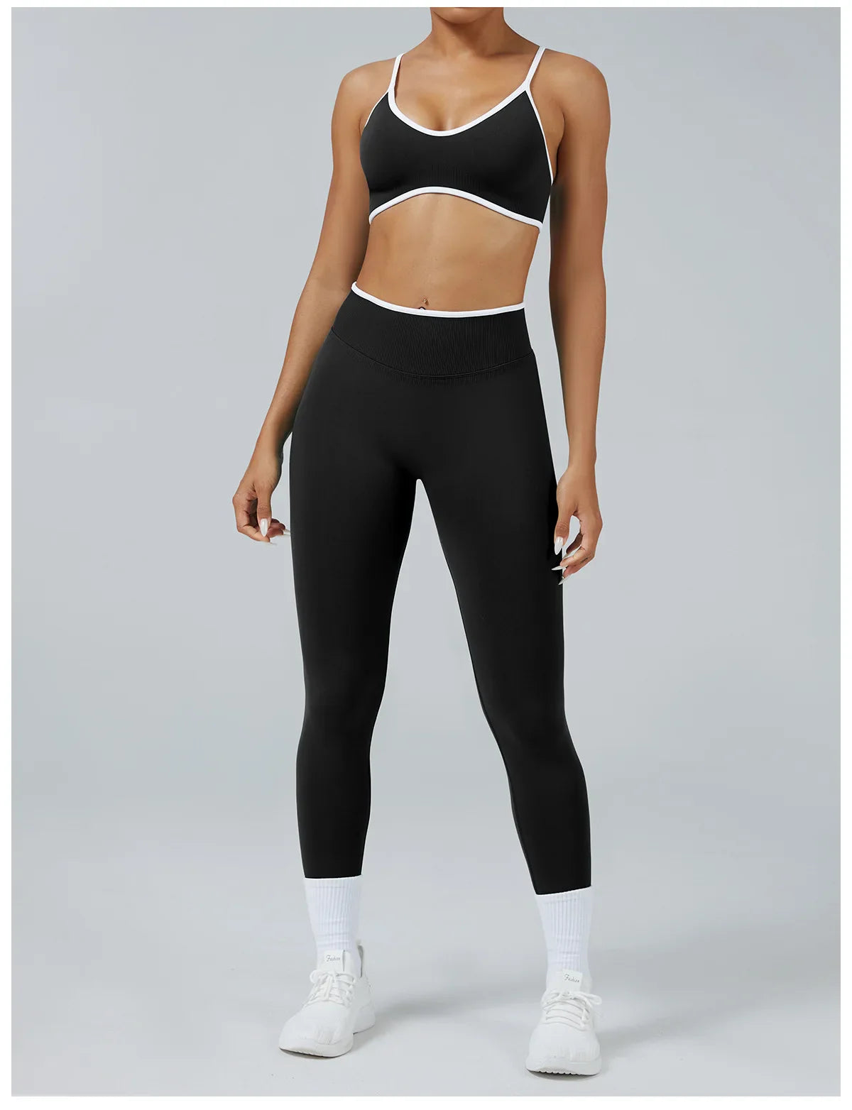 Women's Color Block Seamless High-Stretch Yoga Set, Butt Lifting Yoga Pants, Breathable Quick-Dry Active Workout Outfit