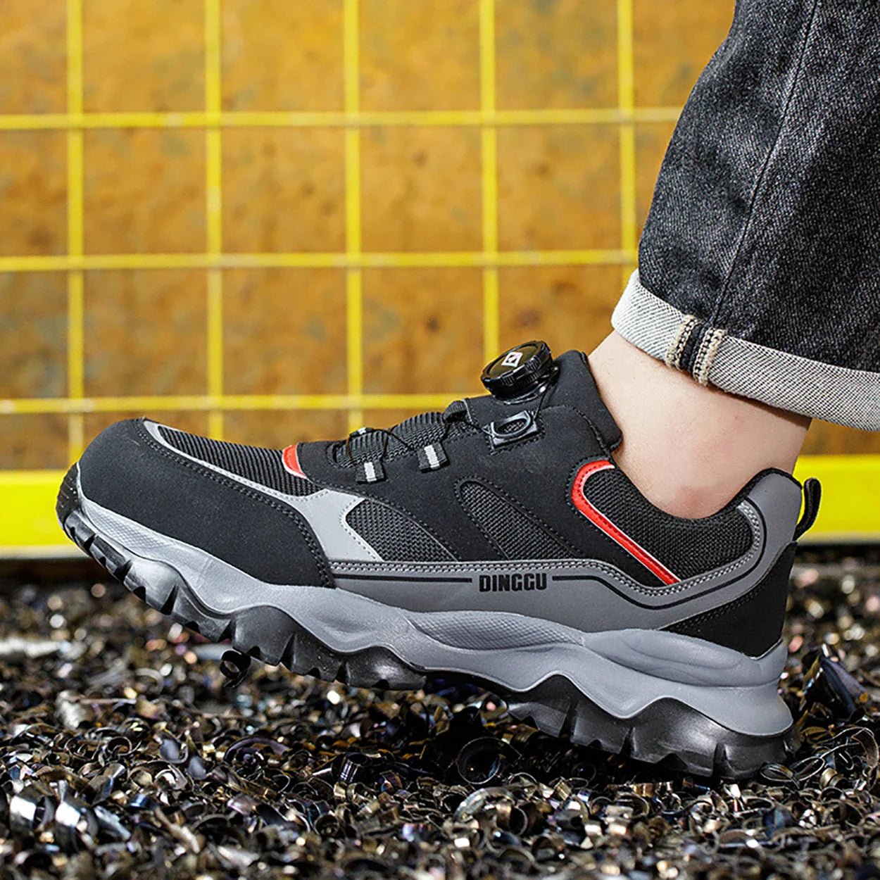 Steel Toe Safety Shoes for Men Lightweight Non Slip Work Sneaker Puncture Proof Work Shoes Unisex Coustruction Safety Work Boots