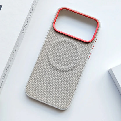 Leather Magnetic Case For Iphone 17 Pro Max/17 Pro/17 Magsafe Charging Grain Diamond Textured Individual Buttons Leather Cover