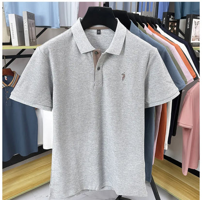 Luxury brand 100% cotton short sleeve polo shirt summer new trend Paul pony embroidery T-shirt business golf casual men's wear