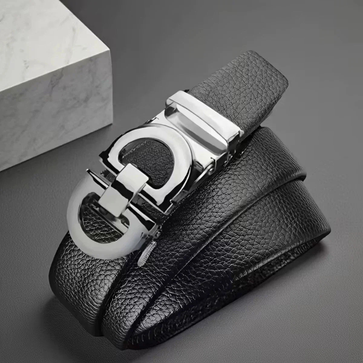 Luxury Genuine Leather Belt Men's Casual Dress Belt Cowhide Automatic Ratchet Belt for men Jeans Pants Waistband