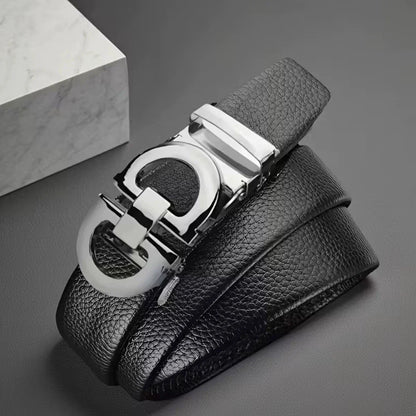 Luxury Genuine Leather Belt Men's Casual Dress Belt Cowhide Automatic Ratchet Belt for men Jeans Pants Waistband