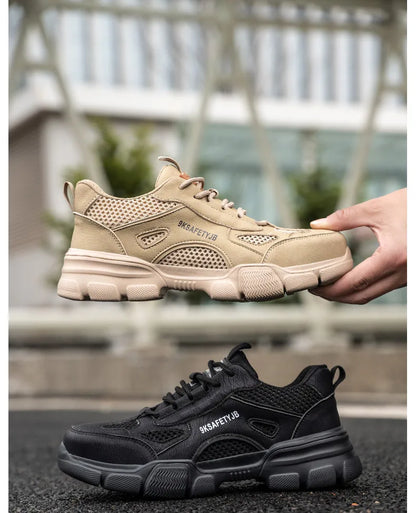 Unisex Mesh Steel Toe Cap Summer Safety Shoes For Men Light Breathable Sneaker Comfortable Indestructible Hombre Work Sneakers