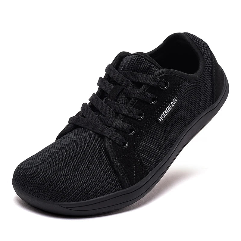 Tênis Esportivo Casual Unissex de Corrida com Cadarço e Zero Drop, Bico Largo, para Caminhada ao Ar Livre