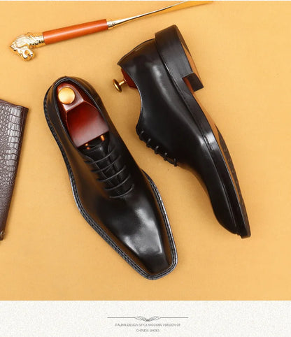 Luxury Brand Mens Oxford Leather Shoes Black Brown Handmade Lace Up Pointed Toe Dress Shoes Wedding Office Business Formal Shoes