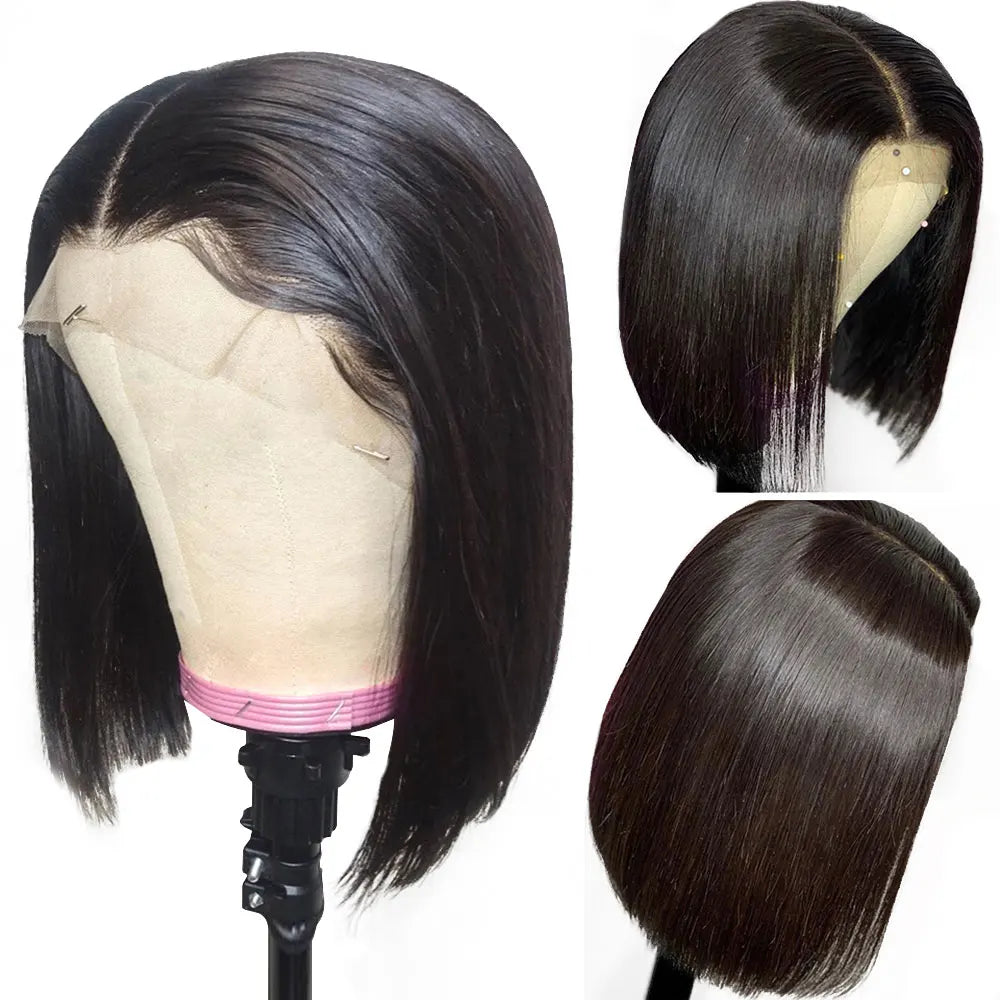 Bone Straight Short Bob Wigs Glueless Lace Front Human Hair Wigs 13x4 HD Transparent Lace Frontal Wig for Women Pre Plucked 250%