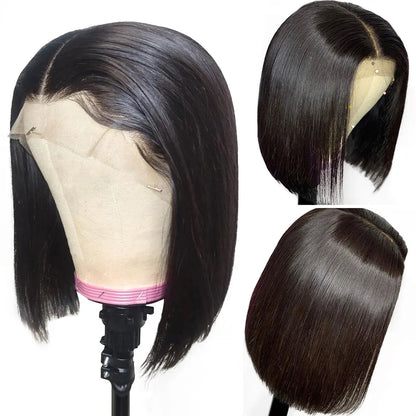 Bone Straight Short Bob Wigs Glueless Lace Front Human Hair Wigs 13x4 HD Transparent Lace Frontal Wig for Women Pre Plucked 250%