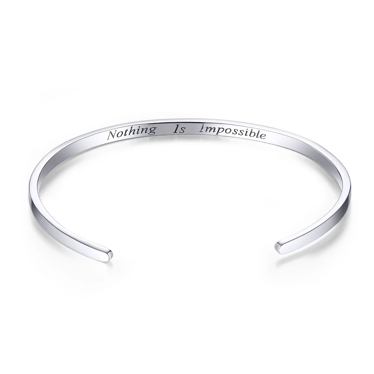 Engrave Courage Bangle "Nothing is impossible" Fashion Hot Sale 925 Sterling Silver Jewelry for Man and Women SCB160