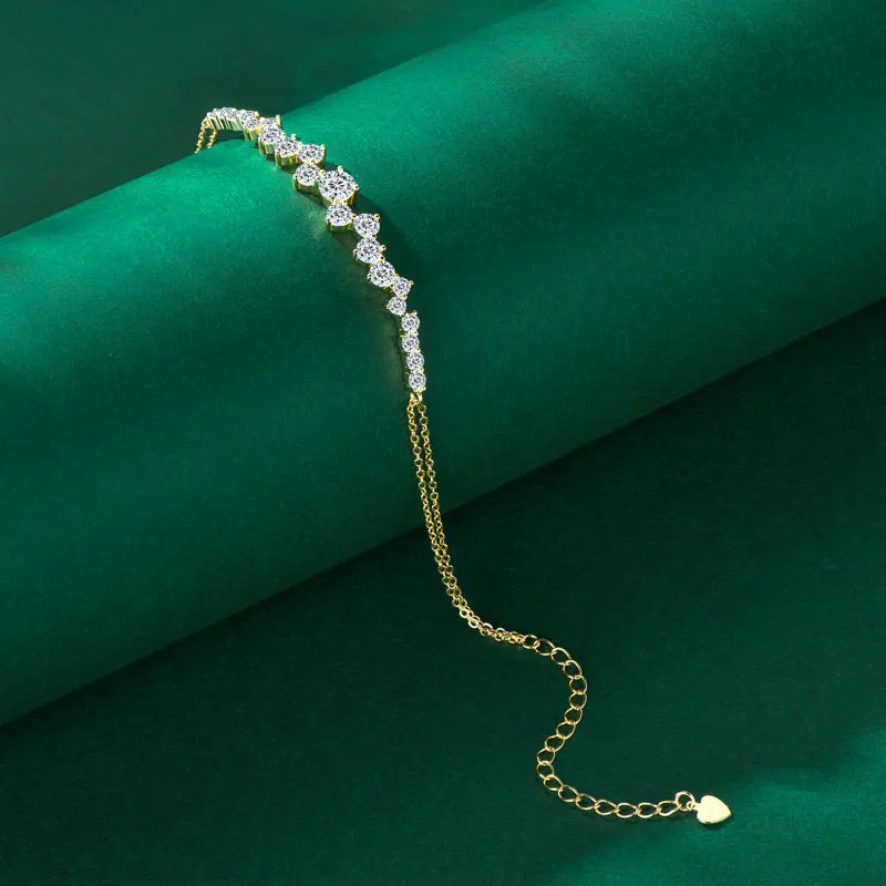 5mm&3.5mm&2.5mm Moissanite Bracelet 925 Certified Original Silver Adjustable Chain Bracelets for Women Minimalist Jewelry