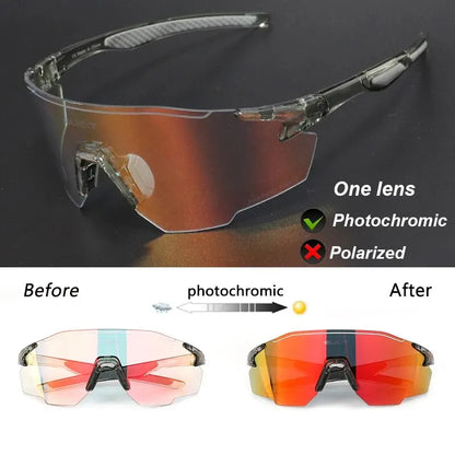Photochromic Polarized Cycling Glasses Men Women Bike Glasses UV400 Eyewear Sunglasses HikingMTB Road Bicycle Goggles