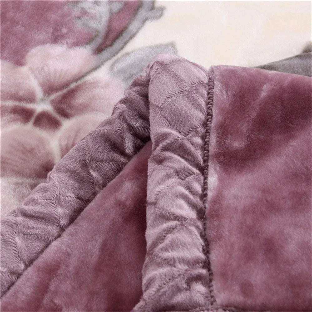 Double Layers Raschel Mink Blankets 6 kilograms Winter Soft Warm Fluffy Weighted Blankets  200*230 Double Blankets