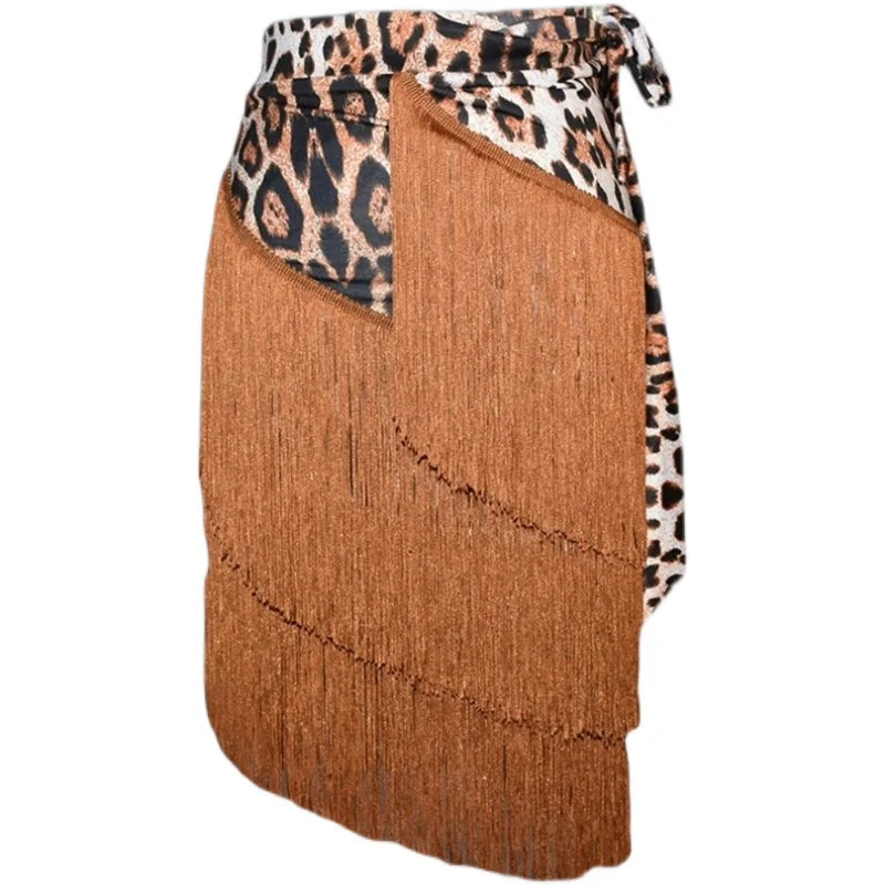 Adult Women's Latin Dance Practice Costume Skirt ter Ne Svel High Waist A-Line Long Dr Irregular Square Dance A...