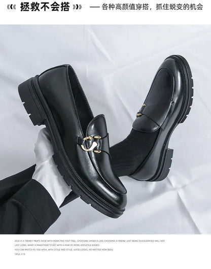 Men's Leather Loafers Slip On Office Casual Business Leather Shoes For Men Wedding Oxford Shoes Male Party Formal Derby Shoe Man