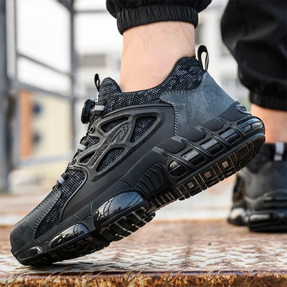 Light Breathable Sneaker Safety Shoes With Steel Toe Cap Anti-Piercing, Shock Absorbing Anti-Smash Design, Work Shoes for Men