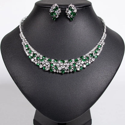 Pop Hot Stereo Jewelry Oil Painting Necklace Earrings Premium Multi-Color 2-Piece Wedding Travel Women's Holiday Gift M-1000