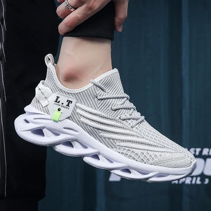 Men Sports Running Black Jogging Shoes Casual Sneakers Outdoor Breathable Mesh Women Light Shock-absorption Sneakers Man