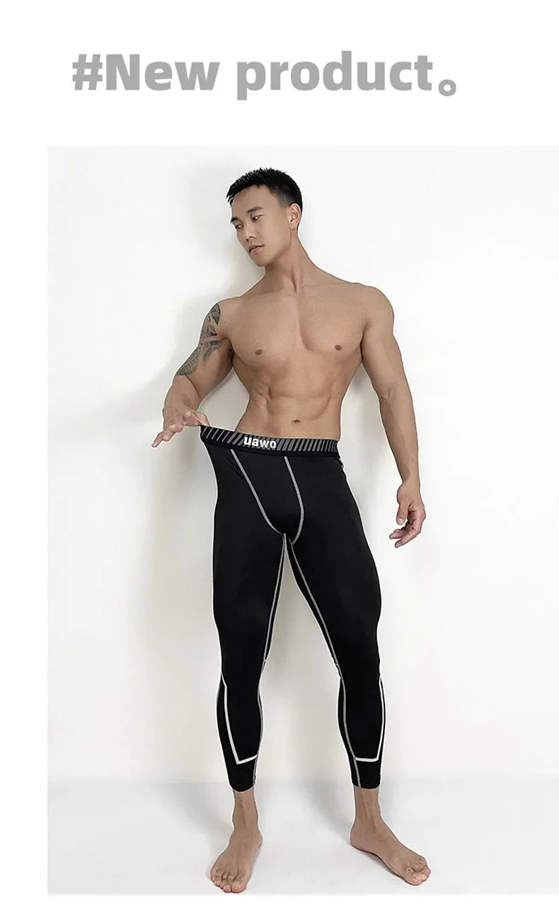 Men Sports Compression Tight Leggings Muscle Training Workout Bottoms Trousers Jogging Dry Yoga Pants Workout Tracksuit