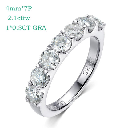 3/4mm Sparkling Moissanite Stackable Ring Certified Wedding Band for Women 100% Real Pure 925 Silver Rings Jewelry